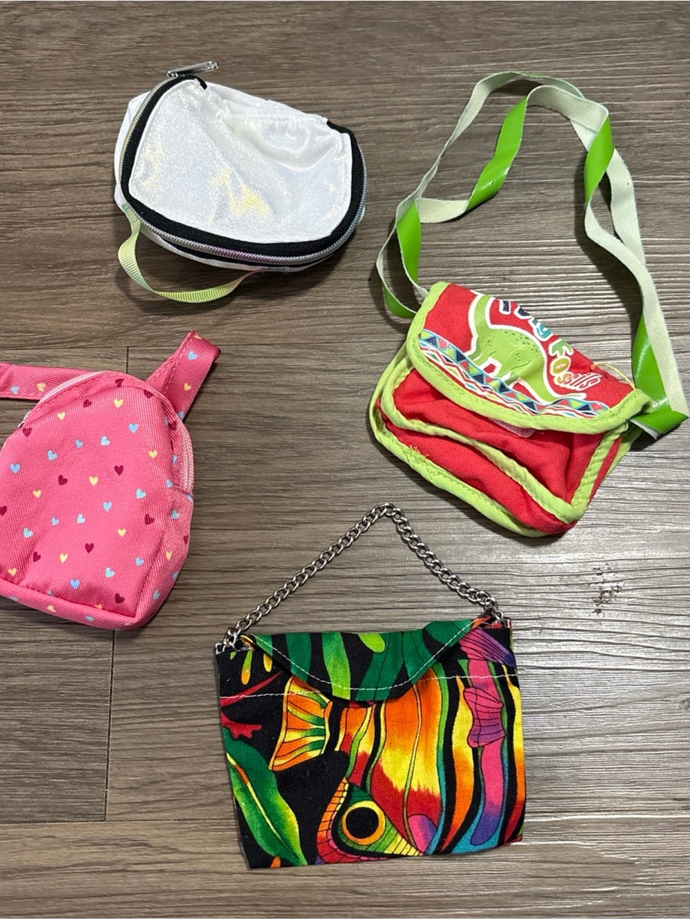 Kids Doll Accessory Bag Set - Pink, White, Red, Multicolor